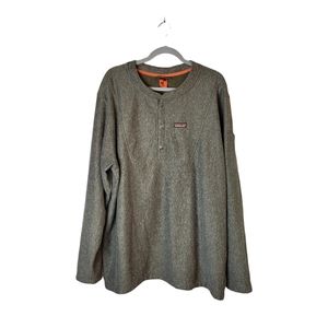 Patagonia Brown Recycled Material and Hemp Blend Henley Pullover Sweatshirt